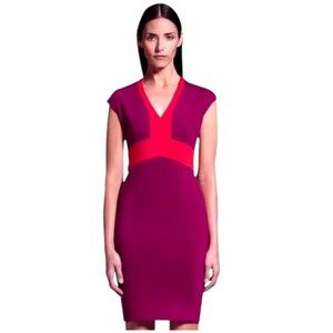 Narciso Rodriguez for Design Nation Red & Purple Color-block Sheath Dress Size M